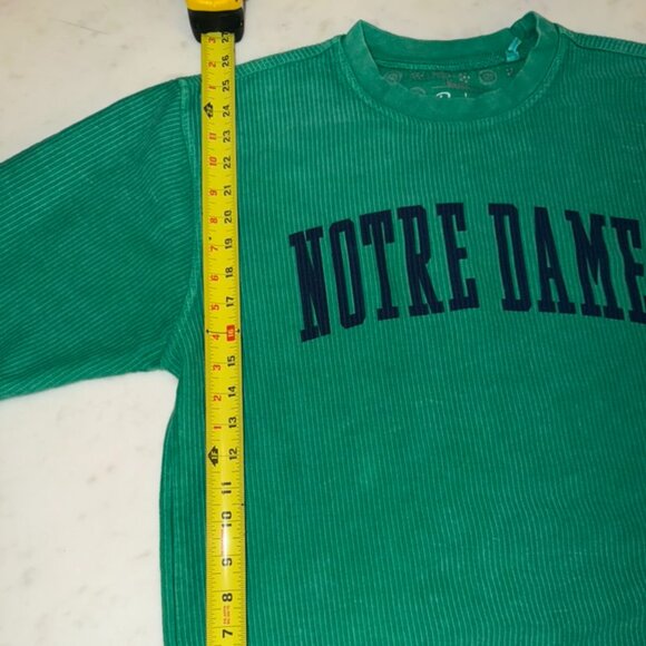 Women's Pressbox Green Notre Dame Fighting Irish Comfy Cord Sweatshirt - Picture 7 of 9